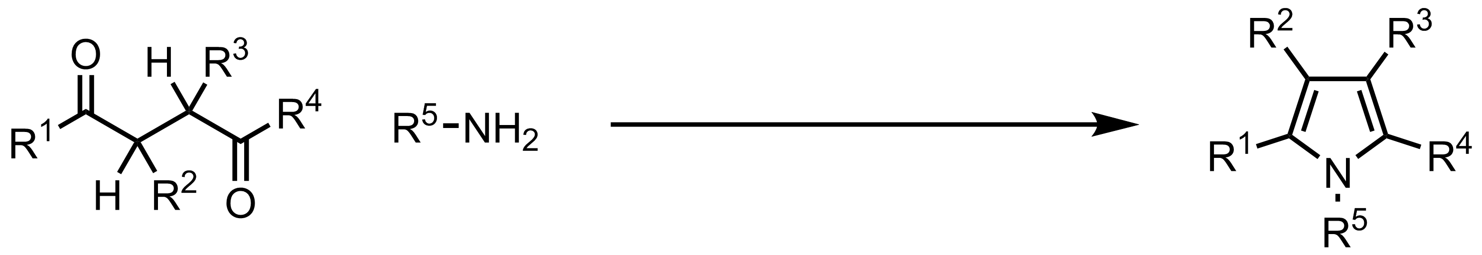 Schematic representation of the Paal-Knorr Pyrrole Synthesis.