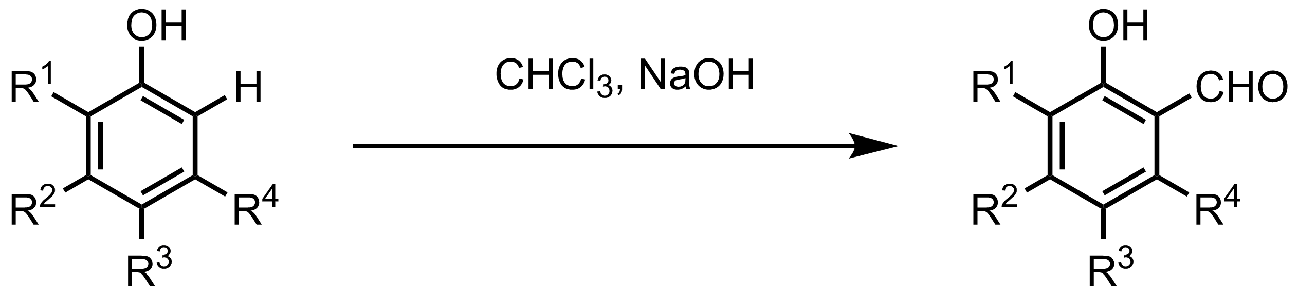 Schematic representation of the Reimer-Tiemann Formylation.