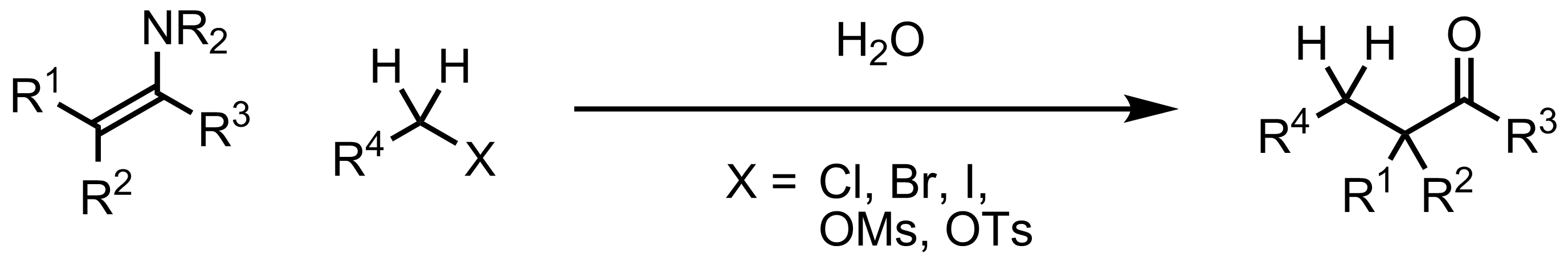 Schematic representation of the Stork Enamine Synthesis.