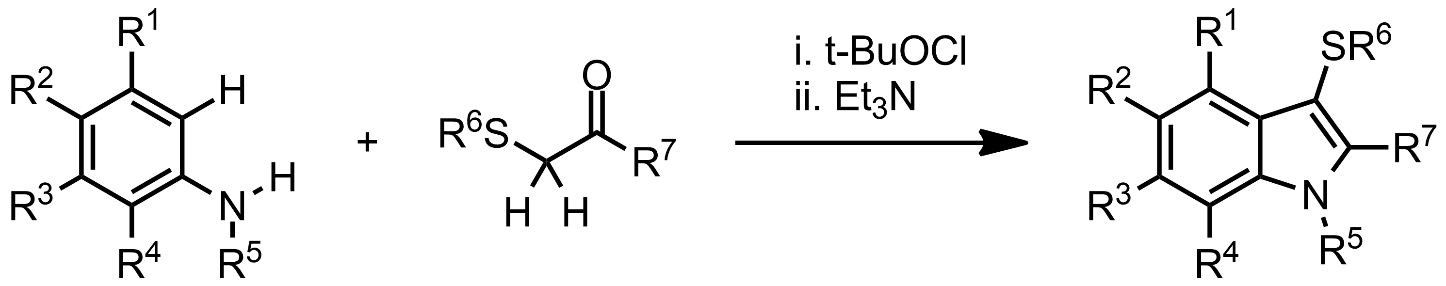 Schematic representation of the Gassman indole synthesis.