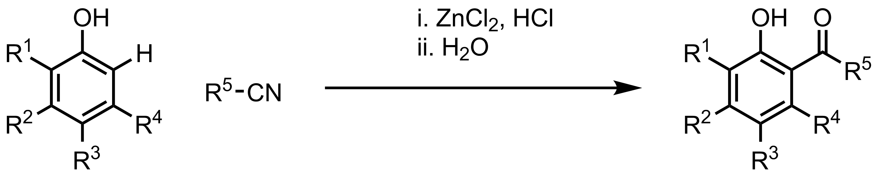 Schematic representation of the Houben-Hoesch Reaction.